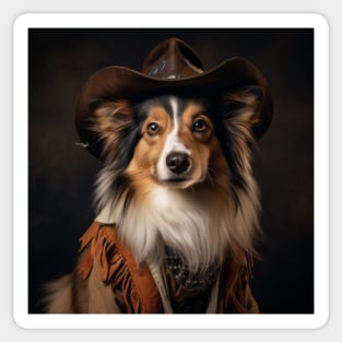 Cowboy Dog - Shetland Sheepdog Sticker